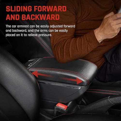 Car Armrest Box for KIA Stonic Rio 3 2018 (NO USB Ports / Red Thread)