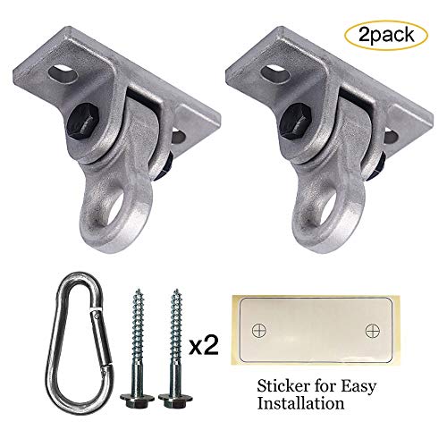 Heavy Duty Metal Color Swing Hangers Screws Bolts Included Over 5000 lb Capacity Playground Porch Yoga Seat Trapeze Wooden Sets Indoor Outdoor 2 Pack (2 Pack / 2 Packs Silver)