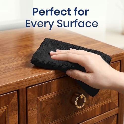 Microfiber Cleaning Cloth Roll (75 Count (Pack of 1) / Black)