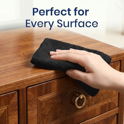 Microfiber Cleaning Cloth Roll (75 Count (Pack of 1) / Black)
