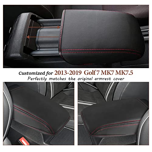 for 2013 2019 Volkswagen VW Golf 7 MK7 MK7.5 Central Console Armrest Rest Pad 2019 Golf 7 MK7 MK7.5 Center Console Seat Box Cover Protector Automotive Car Center Console Soft Cushion (2013-2019 Golf)