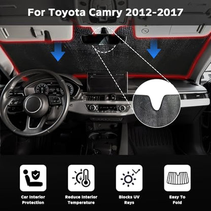 Car Windshield Sun Shade for Toyota Camry 2012 (for Toyota Camry 2012-2017)