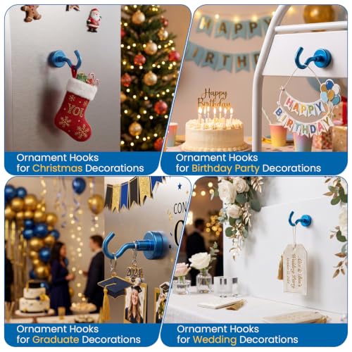 Magnetic Hooks for Ornament Party Magnet Hook 85LBS (Blue / 0.98in)