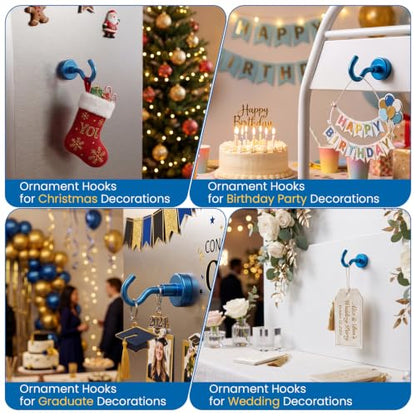 Magnetic Hooks for Ornament Party Magnet Hook 85LBS (Blue / 0.98in)