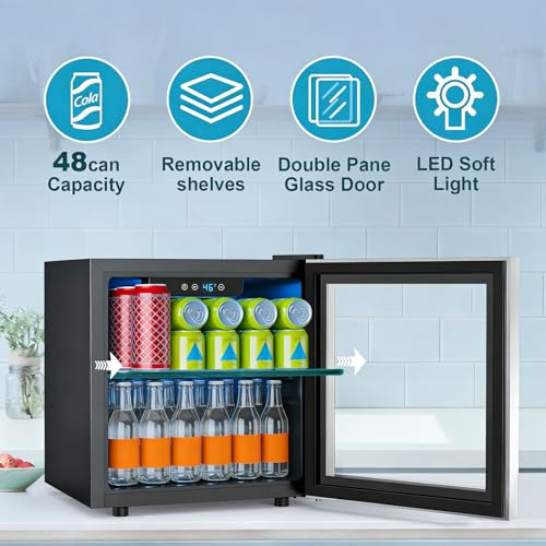 48 Can Beverage Refrigerator (Silver)