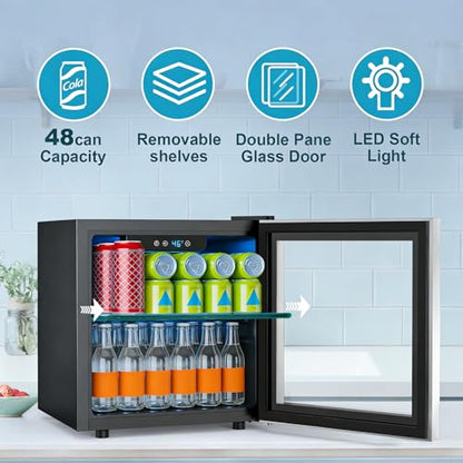48 Can Beverage Refrigerator (Silver)