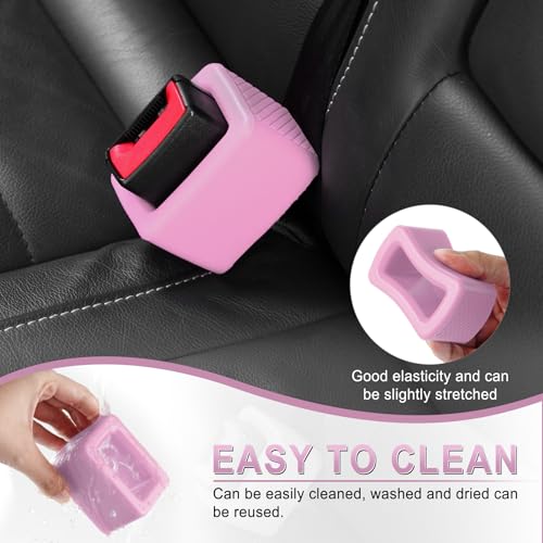 2PCS Seat Belt Buckle Holder (Pink)