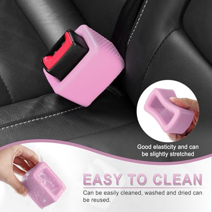 2PCS Seat Belt Buckle Holder (Pink)