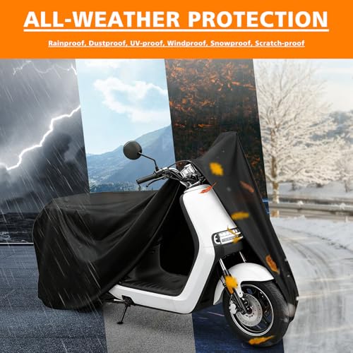 Moped Cover Scooter Cover Waterproof Outdoor Vespa Cover (S-72 inch / Black)