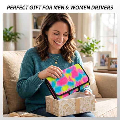 Fashion Car Center Console Armrest Cover with 2 Side Pockets (Candy Dream)