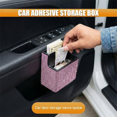 Bling Car Dashboard Storage Box (Pink)