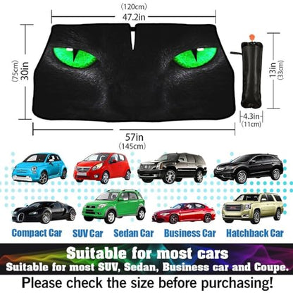 Cat Eyes Car Windshield Sun Shade Umbrella Style Sunshade Funny (57'' X 30'' / style-AB8)