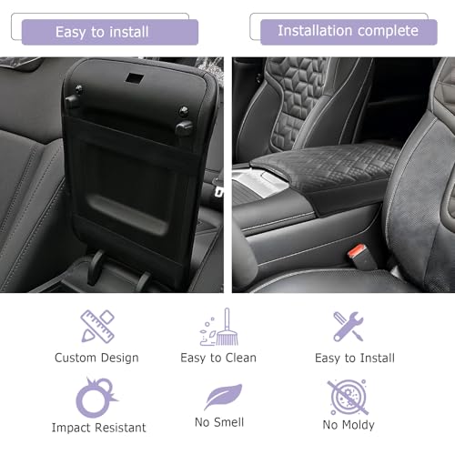 Center Console Cover Compatible with 2025 2026 Nissan Armada Accessories 2025 2026 Armada SV (2025 2026 Armada Thick Black)
