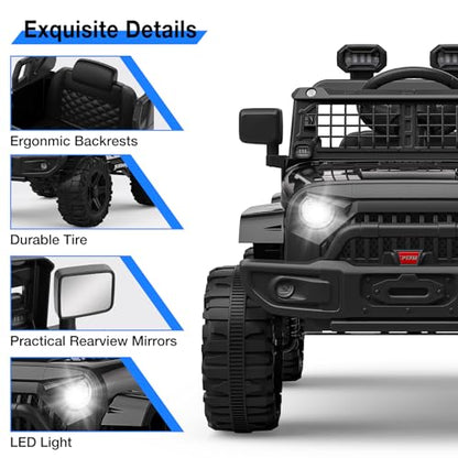 12V Kids Electric Ride On Truck Car w (Black)