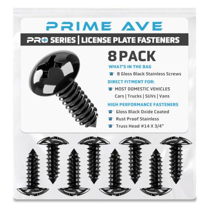 Black Oxide Stainless Steel License Plate Screws for License Plates (B (Black Oxide))