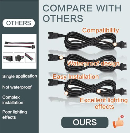 Rock Light Extension Wire 4 Pin 60 Inch for Trucks ATV UTV