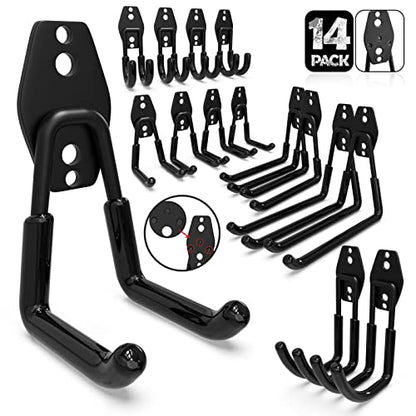 Heavy Duty Garage Hooks (Black / 14)