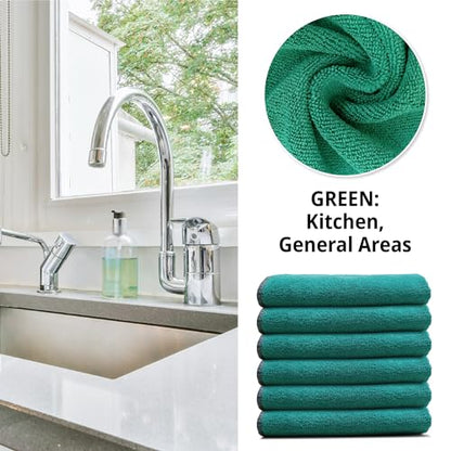 Premium Microfiber Cleaning Cloth 16"x16" (Green)