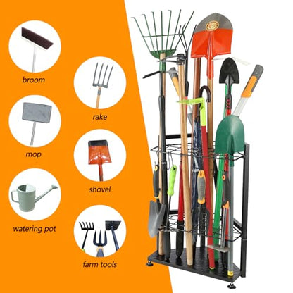 Garden Tool Organizer for Garage Corner (Triangel-Black)