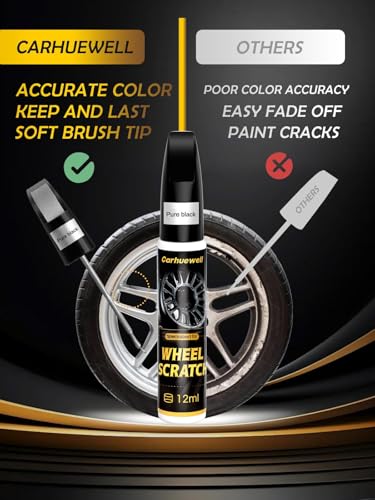 Black Rim Touch Up Paint Compatible with Kia 2 (For Audi / pure black for rim repair)