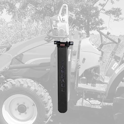 Snap Lok Universal Chainsaw Carrier Kit for Tractors and Skid Steers (Rotating - Tractors / 36 Inch Scabbard / Black)