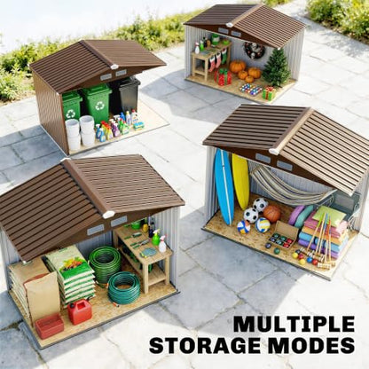 7' x 4' Outdoor Storage Shed Garden Tool Metal Shed Yellow (Yellow / 7' x 4')