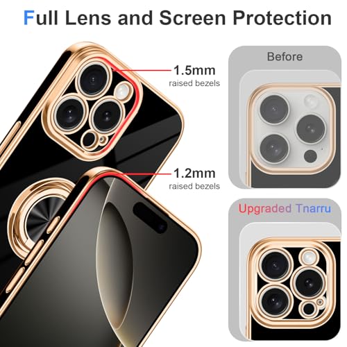 Designed for iPhone 16 Pro Case with Ring Stand Slim Black (Black / 6.3'' iPhone 16 Pro)