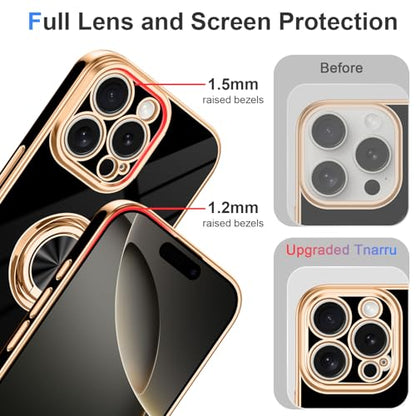 Designed for iPhone 16 Pro Case with Ring Stand Slim Black (Black / 6.3'' iPhone 16 Pro)