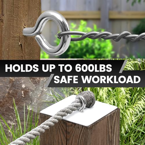 2Pcs Self Tapping Eyelet Screw Eye Bolt (M8-4 INCH)