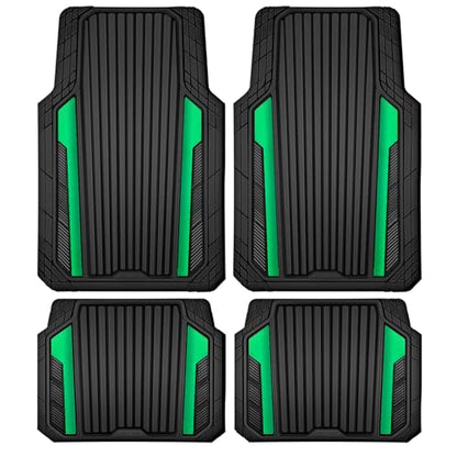 Heavy Duty Rubber Car Mats Metallic (Black Green)