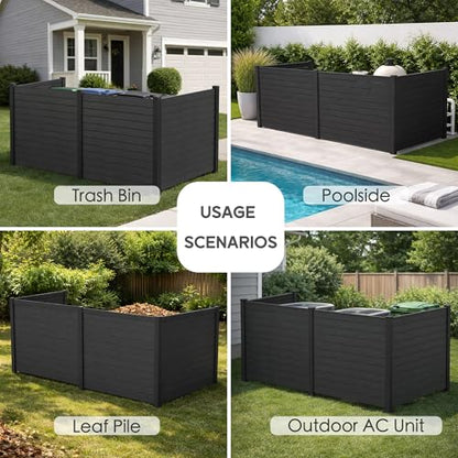 50" W x 48" H Outdoor Privacy Screen with Aluminum Posts (4 Panels/DarkGray)