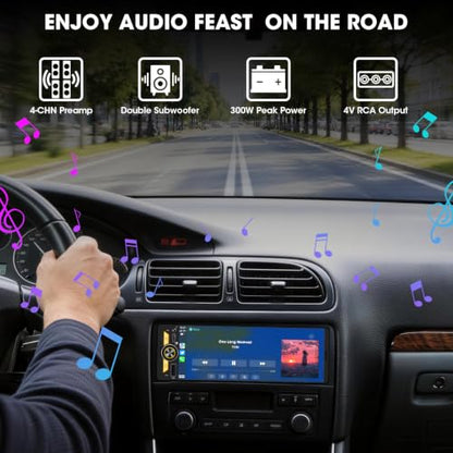 Single Din CarPlay Stereo Receiver (6.5 Inch Car Stereo)