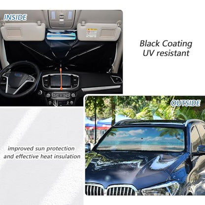 Car Front Windshield Sunshade (Beach, Palm Trees)