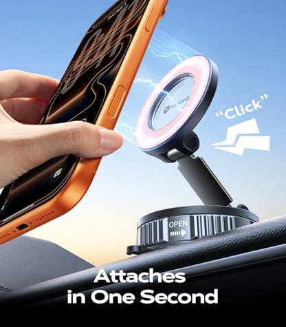 Upgraded Car Phone Holder for Magsafe Car Mount [Strongest Suction] (Pink)