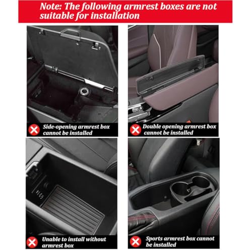 Arm Rest Cover for Car Center Console Cover 12.6"×8.3" Leather Armrest Cushion Organizer with Storage Pocket Center Console Protector Arm Rest Pillow Pads for Most Cars