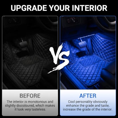 24‑LED USB Car Interior Ambient Light Strips (1 PC / Blue)