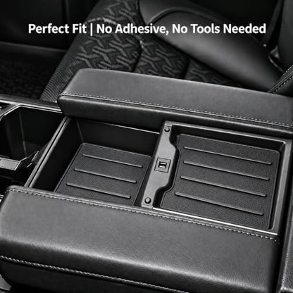 Center Console Tray Liner for Toyota Tundra Accessories 2022 (Dark black)