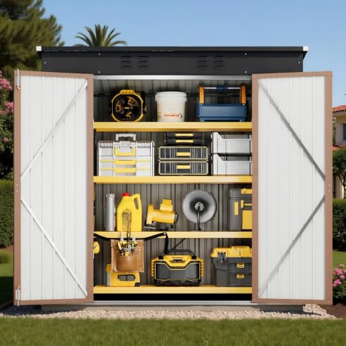 6' x 4' Outdoor Storage Shed (Brown / 6' x 4')
