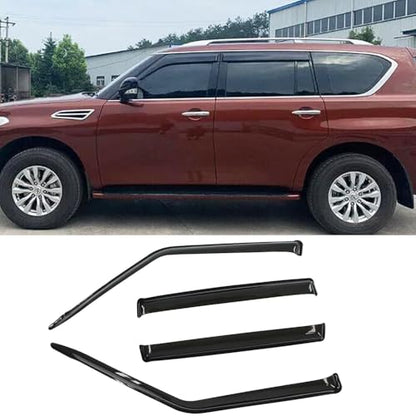 Window Visors Dark Smoke Rain Guards for 2017 (2017-2024 Nissan Armada)