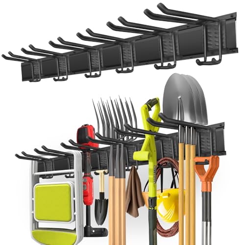48 in Garage Tool Organizer Wall Mount (48 inch Double-Layer 6-Hook)