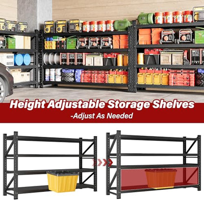 8000LBS Heavy Duty Garage Shelving Units (Matte Black / 68"Wx24"Dx63.5"H)