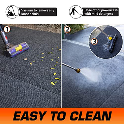 Premium Garage Floor Mat (19’ x 3’9”, Set of 2 (COMBINED SIZE: 19’ x 7’6”) / Charcoal)