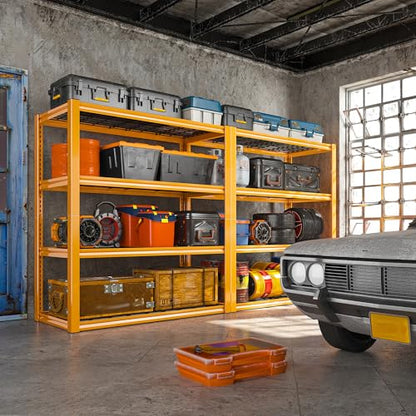 40" W Yellow Garage Shelving with Double (40" W X 19.7" D X 59.9" H)