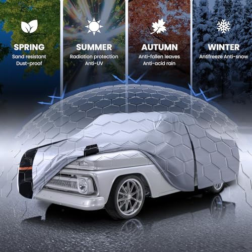 Multi Layer Ford F100 Truck Cover (W.Fit C10(1960-2002) Standard/Extended/Crew SB / White Truck Cover)