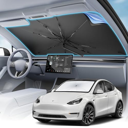 Car Windshield Sun Shade (Silvery&Black / Medium(57"L x 32"W))