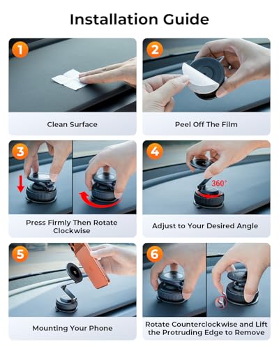 Vacuum Magnetic Car Phone Holder for Magsafe (Black)
