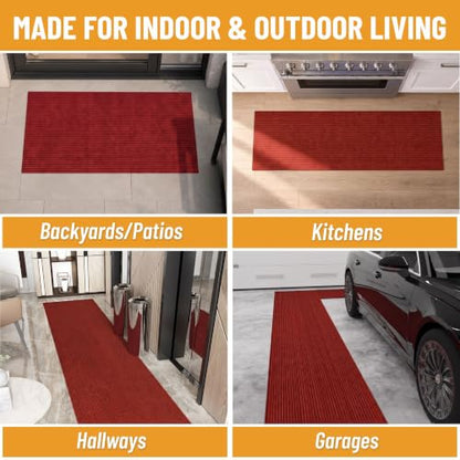 3x28 Hallway Runner Rug (Red / 2'7" x 28' (Runner))