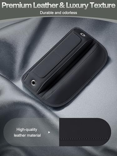 Universal Fit Premium Leather Car Seat Gap Filler Organizer (01 Black, 1 Pack)