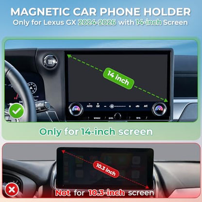 Car Phone Holder for Lexus GX GX550 2026 2025 2024 (Fit for 2024-2026 GX, 14-Inch)
