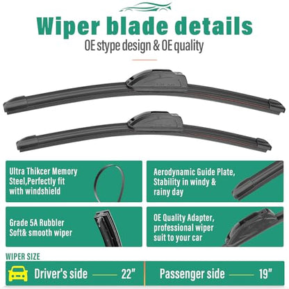 Windshield Wiper Blades Replacement for Mazda CX3 CX (22"/19"/10")